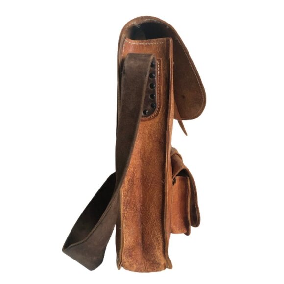 🌻host pick🌼 Vintage 70s distressed rectangle shaped leather shoulder bag purse - Picture 4 of 16